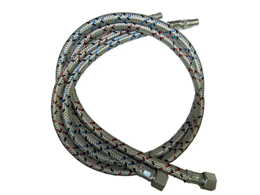 Schlauchset mit flexiblen, gewebten Schläuchen und Anschlussstücken, geeignet für Anwendungen im Bereich der Bosch-Werkzeuge und -Geräte.